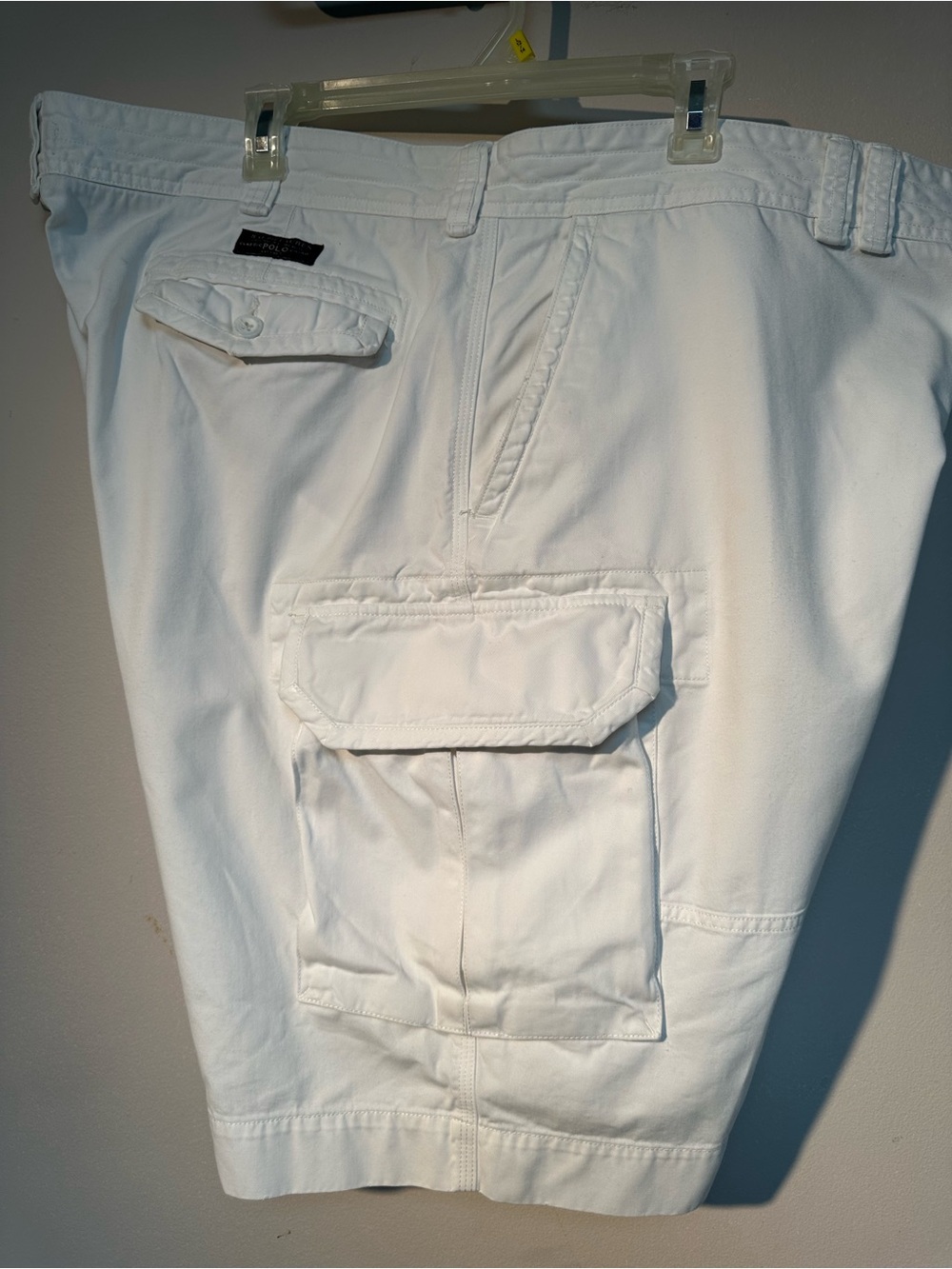 Polo by Ralph Lauren White Cargo Shorts with Navy Label